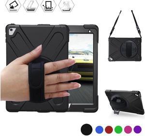 BONAEVER For iPad Pro 9.7 inch Case 2016 Model A1673 A1674 A1675 Shockproof Hard Cover with 360 Degree Rotating Stand and Strap Shoulder Strap