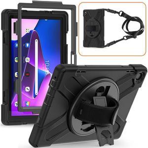 BONAEVER Case for Lenovo Tab M10 3rd Gen 10.1 inch 2022 Model TB-328FU TB-328XU with Pencil Holder Stand and & Shoulder Strap Protective Cover