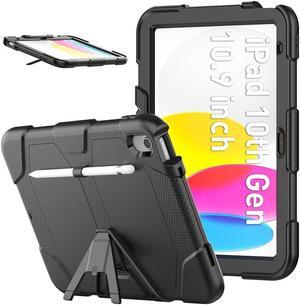 BONAEVER Case for iPad 10th Generation 2022 10.9 Inch Model A2696 A2757 A2777 Rugged Shockproof Protective cover with Pencil Holder Stand and