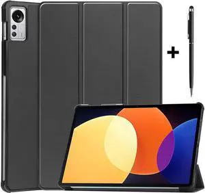 BONAEVER Case for Xiaomi Pad 5 Pro 12.4 inch 2022 Tri fold Slim Hard Shell Smart Protective Cover with Multi-Angle Stand Universal Stylus Pen