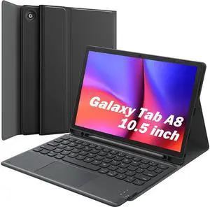 BONAEVER Touch Keyboard Case for Samsung Galaxy Tab A8 10.5 inch 2022 Model SM-X200/X205/X207 - Wireless Magnetic Trackpad Keyboard Cover with Pen Holder