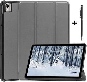 BONAEVER Case for Nokia T21 Case 104 Inch 2022 Trifold Slim Smart Stand Cover Hard Shell for Nokia T21 104 2022 Release with Universal Stylus Pen Gray