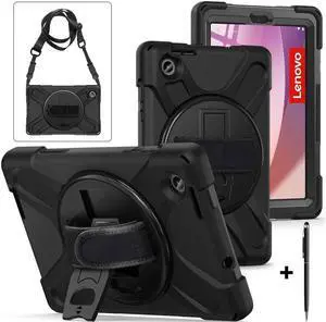 BONAEVER For Lenovo Tab M8 4th Gen 2023 TB-300FU TB-300XU Shockproof Protective Cover with H & Shoulder Strap Stand and Pencil Holder Stylus Pen