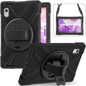 BONAEVER Case For Lenovo Tab M9 2023 9 inch Model TB310XU / TB310FU Military Grade Shockproof Rugged Protective Cover with Pencil Holder 360° Rotatable Stand and /Shoulder Strap