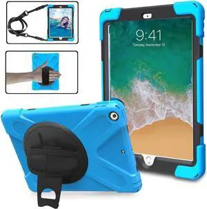 BONAEVER For iPad Air Case Protective Cover for Apple iPad Air 1 Stand Generation Model A1474 A1475 A1476 With 360 Degree Stand and Grip Shoulder Strap