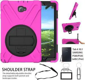 BONAEVER For Samsung Galaxy Tab A 10.1 Case 2016 Model SM-P580 SM-P585 (with S Pen Version) Shockproof Cover with Stand and Strap Shoulder Belt BONAEVER For Samsung Galaxy Tab A 10.1 Case 2016 Model SM-P580 SM-P585 (with S Pen Version) Shockproof Cover with Stand and Strap Shoulder Belt