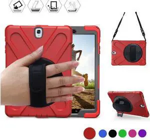 BONAEVER For Samsung Galaxy Tab S2 8.0 inch 2015 Case Model SM-T710 SM-T713 SM-T715 Protective Cover with 360 Degree Swivel Stand and Strap Shoulder Strap