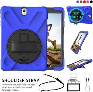 BONAEVER For Samsung Galaxy Tab S3 9.7 inch Case Model SM-T820 T825 T827 Protective Silicone Cover with Stand andandle H Grip Shoulder Strap