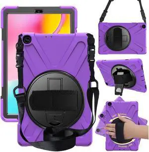 BONAEVER For Samsung Galaxy Tab A 10.1 inch 2019 Case Model SM-T510 T515 T517 Shockproof Protective Cover with Hand Strap Stand Shoulder Strap
