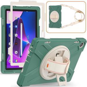 BONAEVER Case for Lenovo Tab M10 3rd Gen 10.1 inch 2022 Model TB-328FU TB-328XU with Pencil Holder Stand and & Shoulder Strap Protective Cover