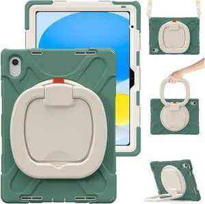 BONAEVER Case for iPad 10th Generation 2022 10.9 Inch Model A2696 A2757 A2777 Rugged Shockproo cover with Pencil Holder/360 Degree Stand and /H Grip/Shoulder Strap