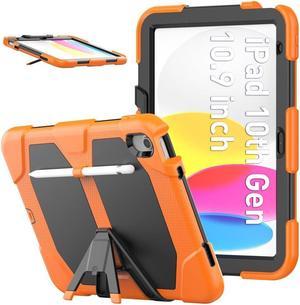 BONAEVER Case for iPad 10th Generation 2022 10.9 Inch Model A2696 A2757 A2777 Rugged Shockproof Protective cover with Pencil Holder Stand and