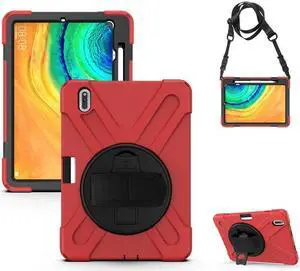 BONAEVER Case for Huawei MatePad Pro 10.8 Inch Shockproof Rugged Protective Cover with Stand and / Pencil Holder / Hand Strap / Shoulder Strap