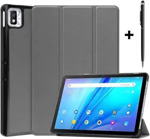 BONAEVER TCL Tab 10s 10.1 inch 9080G Case 2021 Trifold Slim Smart Stand Cover Hard Shell for 8.0" Nokia T10 2022 Release with Universal Stylus Pen