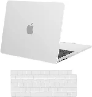 BONAEVER For Macbook Air 13.6 inch Case 2022 Release A2681 M2 Chip with Liquid Retina Display & Touch ID Protective Plastic Hard Cover with Transparent Keyboard Cover