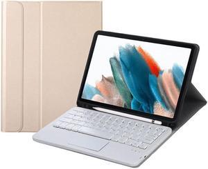 BONAEVER Touch Keyboard Case for Samsung Galaxy Tab A8 10.5 inch 2022 Model SM-X200/X205/X207 - Wireless Magnetic Trackpad Keyboard Cover with Pen Holder