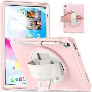 BONAEVER Case for iPad (A16) 11th Generation 11 Inch 2025, iPad 10th Generation 10.9 inch 2022 with Pencil Holder 360° Swivel Stand and Strap Shockproof Rugged Protective Cover