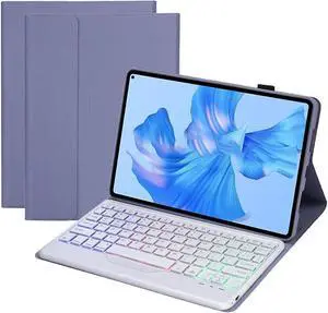 BONAEVER Keyboard Case for Huawei MatePad 11 2021 Soft TPU Protective Cover [Tri-Color Backlit] Magnetically Wireless Bluetooth Keyboard