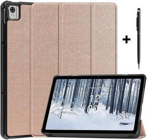 BONAEVER Case for Nokia T21 Case 104 Inch 2022 Trifold Slim Smart Stand Cover Hard Shell for Nokia T21 104 2022 Release with Universal Stylus Pen Rose Gold