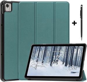 BONAEVER Case for Nokia T21 Case 104 Inch 2022 Trifold Slim Smart Stand Cover Hard Shell for Nokia T21 104 2022 Release with Universal Stylus Pen Dark Green