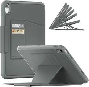 BONAEVER Magnetic Stand Case for iPad (A16) 11th Generation 11 Inch 2025, iPad 10th Generation 10.9 inch 2022 - Multiple Angles Shockproof Protective Cover with Pencil Holder Card Slot Gray