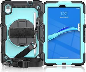 BONAEVER Case for Lenovo Tab M8 Gen 3 2022 Smart Tab M8 Gen 3 2022Tab M8 HD LTE 2021 Tab M8 HDSmart Tab M8Tab M8 FHD 2019 with Pen Holder Screen Protector Stand Shoulder Strap Light Blue