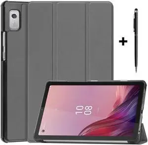 BONAEVER Case for Lenovo Tab M9 2023 9 inch Model TB310XU / TB310FU Slim Stand andard Shell Protective Cover with Stylus Pen Gray