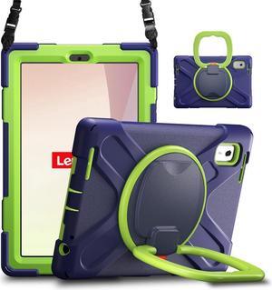 BONAEVER Protective Case for Lenovo Tab M9 2023 9 inch Model TB310XU / TB310FU with Pencil Holder Stand and Strap Shoulder Strap Rugged Shockproof Cover Blue/Green