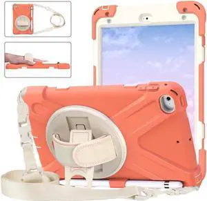iPad Mini 5 Case 2019 iPad Mini 4 Case with Pencil Holder Shockproof 360 Degree Rotation Cover with Kickstand Hand Strap Shoulder Strip Protective Case for iPad Mini 5th iPad Mini 4th Generation