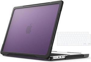 BONAEVER Compatible with MacBook Pro 14 inch Case 2023 2022 2021 Release M2 A2779 A2442 M1 Pro/Max Chip with Touch ID Rugged Hard Shell Shockproof Cover with Keyboard Skin Purple