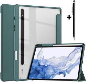 BONAEVER Case for Samsung Galaxy Tab S8 11 inch 2022 SM-X700/X706 /Tab S7 11 inch 2020 SM-T870/T875/T878 with S-Pen Holder Trifold Cover Transparent PC Back Shell with Auto-Wake Stylus Pen Sky Blue