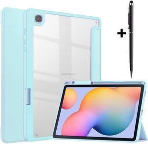 BONAEVER Slim Case for Samsung Galaxy Tab S6 Lite 10.4 Inch 2022 2020 Model SM-P610/P613/P615/P619 with S Pen Holder Stylus Pen Shockproof Cover with Clear Transparent Back Shell