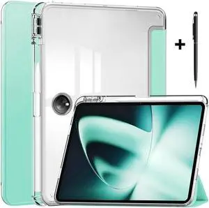 BONAEVER Protective Case for Oppo OnePlus Pad 11.61 inch / Oppo Pad 2 11.61 inch 2023 with S Pen Holder Transparent Hard Shell Back Trifold Smart Stand Cover with universal Stylus Pen