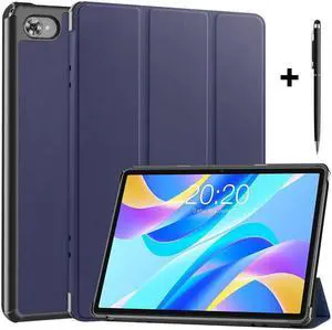 BONAEVER Case for Tecla Stand M40 Plus 10.1 inch / P30S 10.1 inch / P40HD 10.1 inch Tri fold Slim Hard Shell Smart Protective Cover with Multi-Angle Stand Universal Stylus Pen