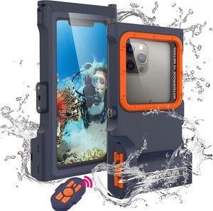 BONAEVER [50 ft/15m] Diving Phone Case with Bluetooth Remote Control Universal Cell Phone Waterproof Case for Surfing Swimming Snorkeling Deep Underwater Protection Case for iPhone Android Phones Gray