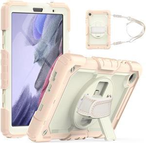 Case Compatible with Samsung Galaxy Tab A7 Lite 8.7 inch with Built-in Screen Protector 360 Degree Kickstand Hand Shoulder Strap, Shockproof Cover for Galaxy Tab A7 Lite 2021 SM-T220 SM- T225 SM- T227