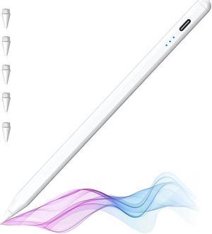 BONAEVER Stylus Pen for iPad with Palm Rejection Compatible with 2018-2022 iPad Air 3rd/4th/5th iPad Pro 11/12.9 inch iPad 6th/7th/8th/9th iPad Mini 5th/6th Tilt Sensitivity iPad Pencil White