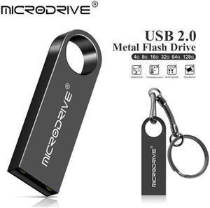 Mini USB Flash Drive Microdrive 128GB Data Traveler USB 2.0 Flash Drive Speed Up to 100MB/s Metal Memory Stick Black 128GB
