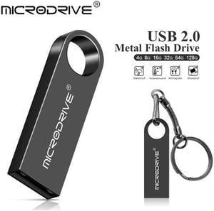 Mini USB Flash Drive Microdrive 32GB Data Traveler USB 2.0 Flash Drive Speed Up to 100MB/s Metal Memory Stick Black 32GB