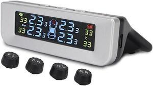 BONAEVER Tire Pressure Monitoring Alarm Systerm TPMS Solar Device Solar Charge Large Colorful Screen Simple In Standallation Setup with 4 External Sensors