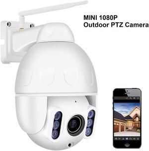 Mini 1080P Outdoor WiFi Security Camera 4X Optical PTZ Auto Focus 30m Night Vision 150° Viewing Angle External SD Card Slot IP65 Weatherproof