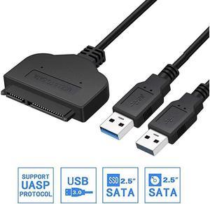 USB 3.0 to SATA 22pin Data Power Cable Adapter for Laptop HDD 2.5 inch HDD or SSD Hard Disk Drive Black