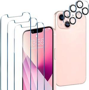 BONAEVER 3 Pack Tempered Glass Screen Protector Compatible with iPhone 13 Mini 5.4 inch with 3 Pack Camera Lens Protector [9H Hardness] [Scratch Resi Standant]