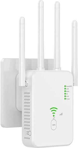 BONAEVER WiFi Range Extender Signal Boo Stander Up to 1200Mbps Dual B WiFi Repeater with Ethernet Port Internet Boo Stander for Home White