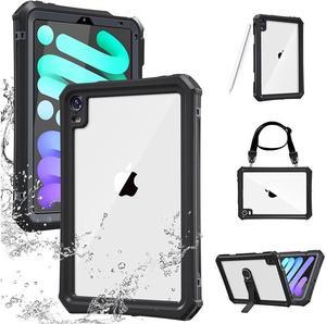 BONAEVER iPad Mini 7 (A17 Pro) 7th Generation 2024 / iPad Mini 6 2021 (6th Generation) 2021 8.3 inch Waterproof Case Shockproof Cover with Lanyard