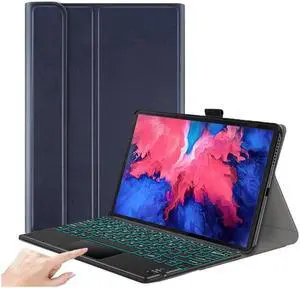 BONAEVER Wireless Touchpad Keyboard Case for Lenovo Tab K10 10.3 inch 2021 / Lenovo Tab M10 FHD Plus 2020 2nd Gen 10.3 inch Slim Shell Stand Cover with Keyboard 7 Colors Backlit Blue