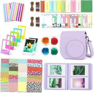 BONAEVER Instant Camera Accessories Compatible with Instax Mini 11 Instant Film Camera Include Case/Album/Wall Hang Frames/Film Frames/Border Standickers/Corner Standickers Blue