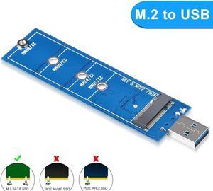 M.2 to USB Adapter, M.2 SSD to USB 3.0 Reader Card Compatible for SATA B & B M Key NGFF USB Drive Coverter Adapter 5Gbps Support 2230 2242 2260 2280 SSD