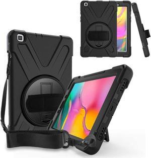 BONAEVER For Galaxy Tab A 8.0 2019 Case with S Pen Version Model SM-P200 SM-P205 Shockproof Protective Case Cover with 360 Rotating Stand and / Hand Strap / Shoulder Strap