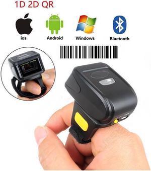 BONAEVER Wireless Barcode Scanner 1D 2D QR Portable Wearable Ring Finger Mini Bar Code Reader Versatile 3-in-1 Compatible with BT & 2.4GHz & USB 2.0 Work with Windows Mac OS Android 4.0+